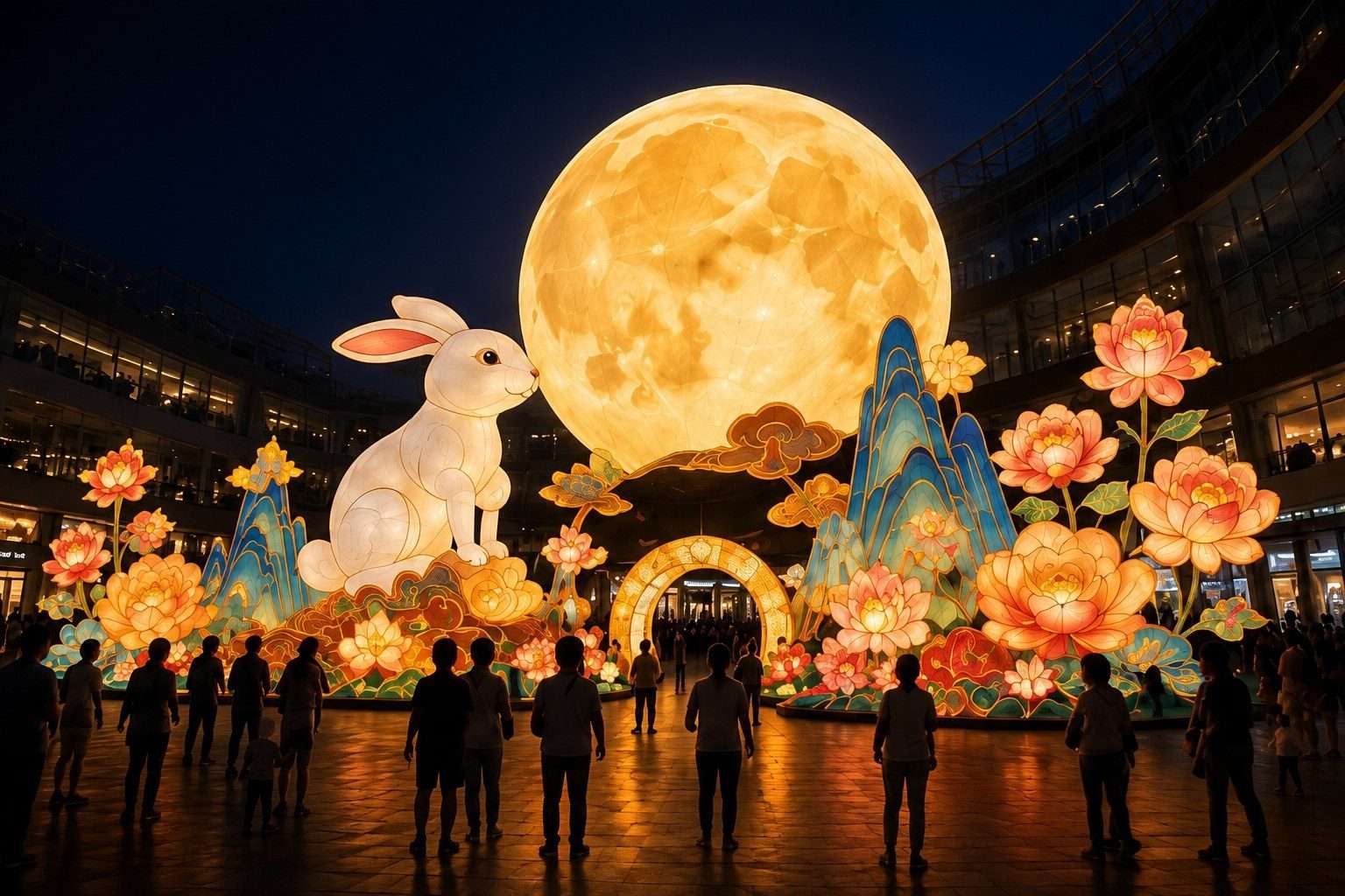 Final installation effect of the Mid Autumn Festival lantern project